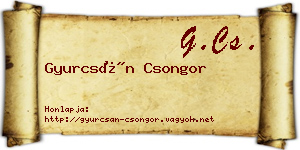 Gyurcsán Csongor névjegykártya